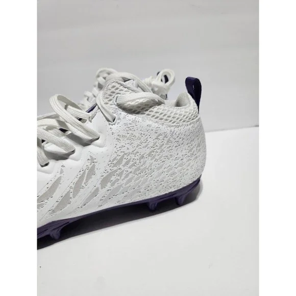 Under Armour Spotlight Football Cleats 4D Foam White Purple 3023963-103 Men 8.5 - Picture 3 of 10